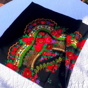 Traditional Russian style scarf/ handkerchief